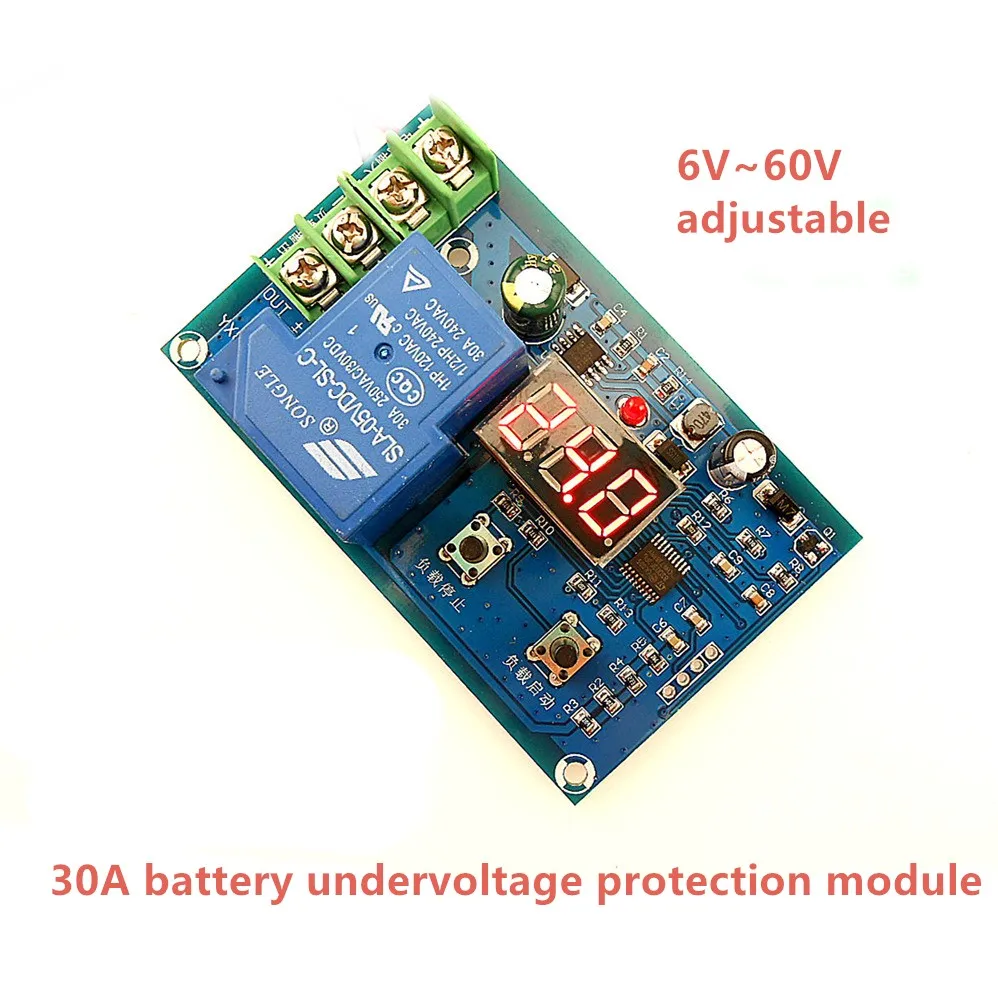 30A Battery Undervoltage protection board lithium battery Excessive protection Modules Battery load control Self recovery DIY