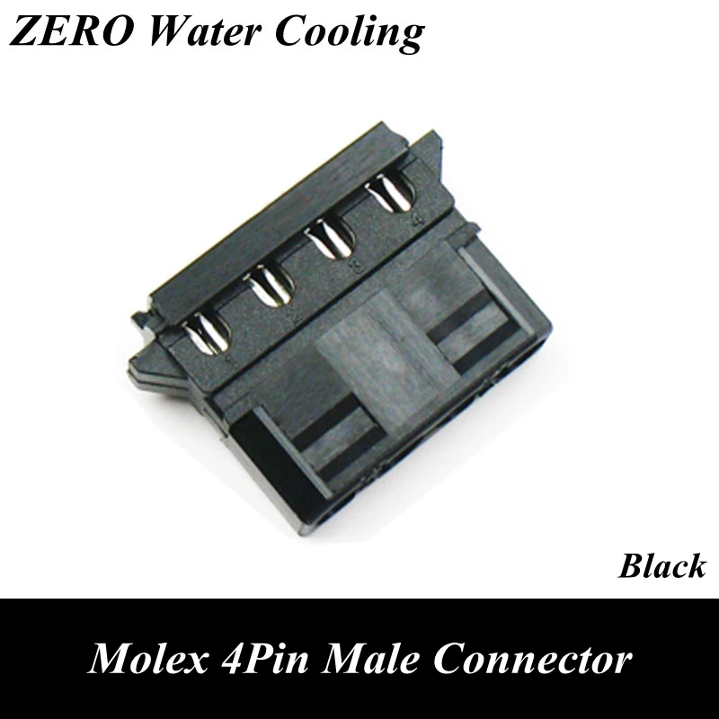 Black Molex 4Pin Power Connector With End Cap For Cable Modding