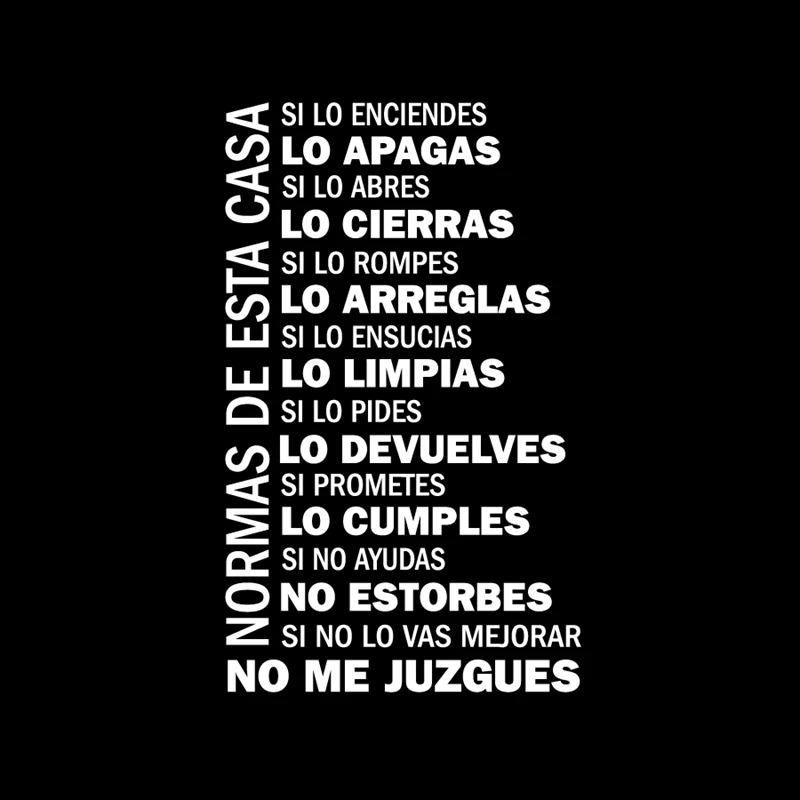 Spanish House Rules Vinyl Wall Decals , Wall Sticker Home Decor Family Quote In Spanish House Decoration