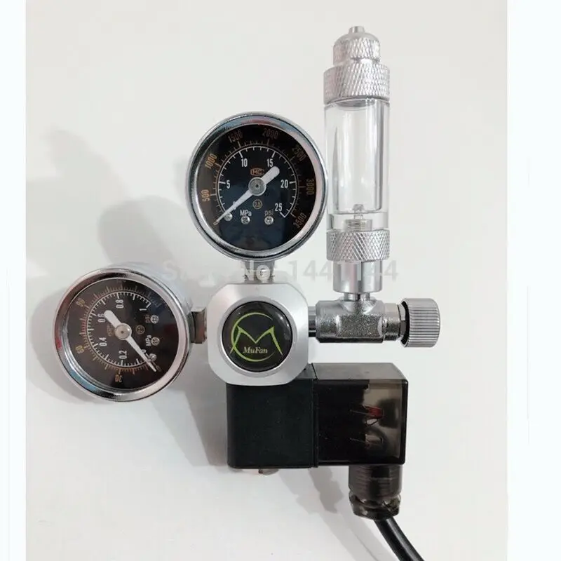 Aquarium CO2 Regulator W21.8 G5/8 220V Magnetic Solenoid Check Valve Bubble Counter Fish Tank Tool