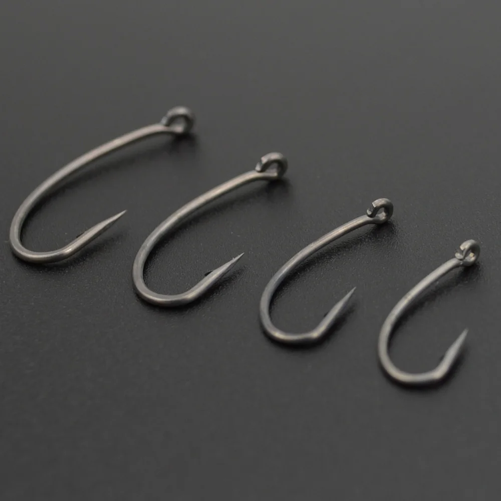 100pcs Coating High Carbon Stainless Steel Barbed Carp Fishing Hooks Pack with Retail Original Box 8003