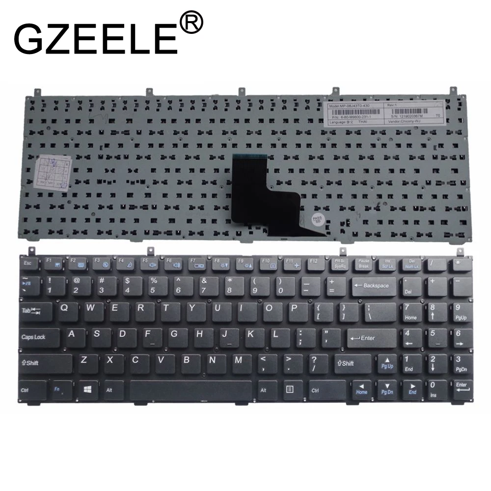 

GZEELE NEW for Clevo W251HNQ W251HPQ W251HSQ W251HTQ W251HU W251HUQ Keyboard no Frame US English version