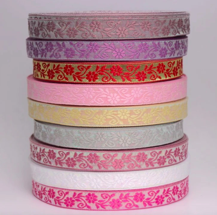 刺繍エスニックジャガードウェビング織テープレーストリムリボン1.6センチ部族自由奔放に生きるdiyガーメントバッグギフトアクセサリー花雑貨縫う