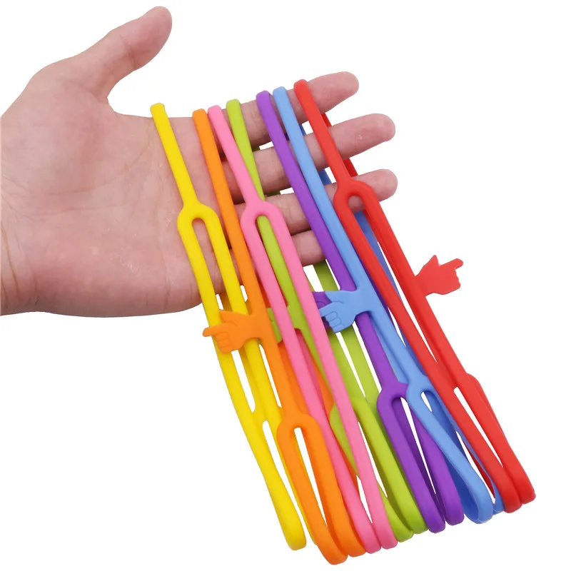 100 Pcs FINGER BOOKMARK Silicone Finger Bookmark Reading Notes Elastic Convenience Clip Student Stationery School Office Gifts