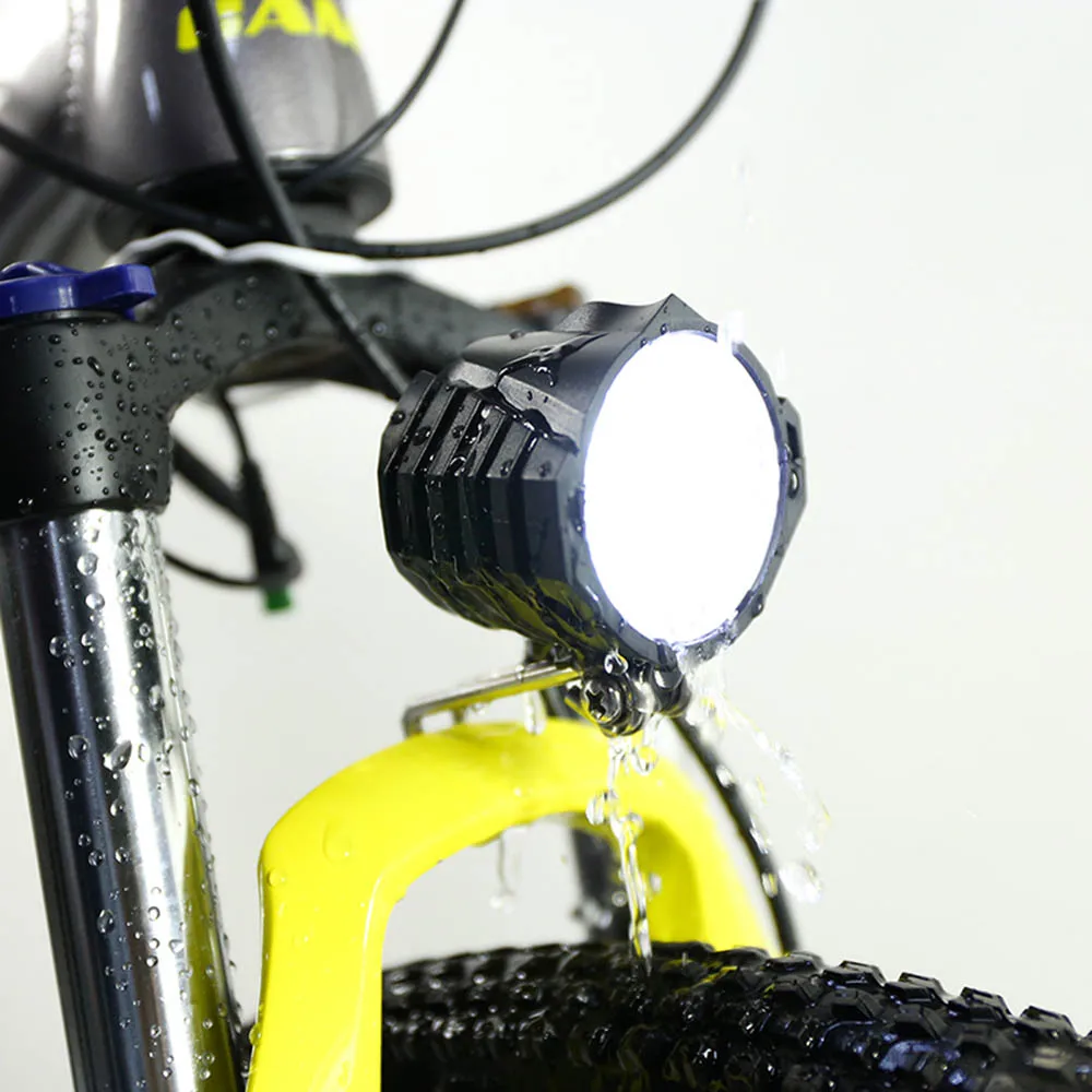 12W 36V 48V luce per bicicletta elettrica con clacson impermeabile di alta qualità Set di clacson per faro anteriore