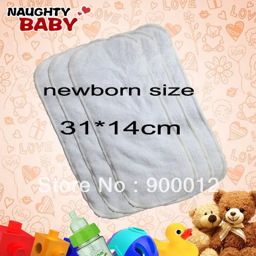 Free Shipping Promotion Newborn Baby Inserts Reusable Cloth Diapers Inserts for 3 layers of microfibe`