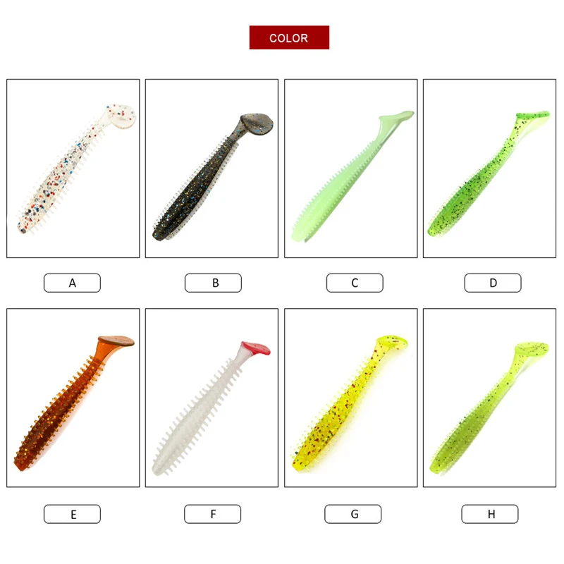 KMRESA 6pcs 90mm/4.2g Shad Worm Silicone Soft Bait professional Lure wobbler fishing soft lure for bass  Baits Carp For Fishing
