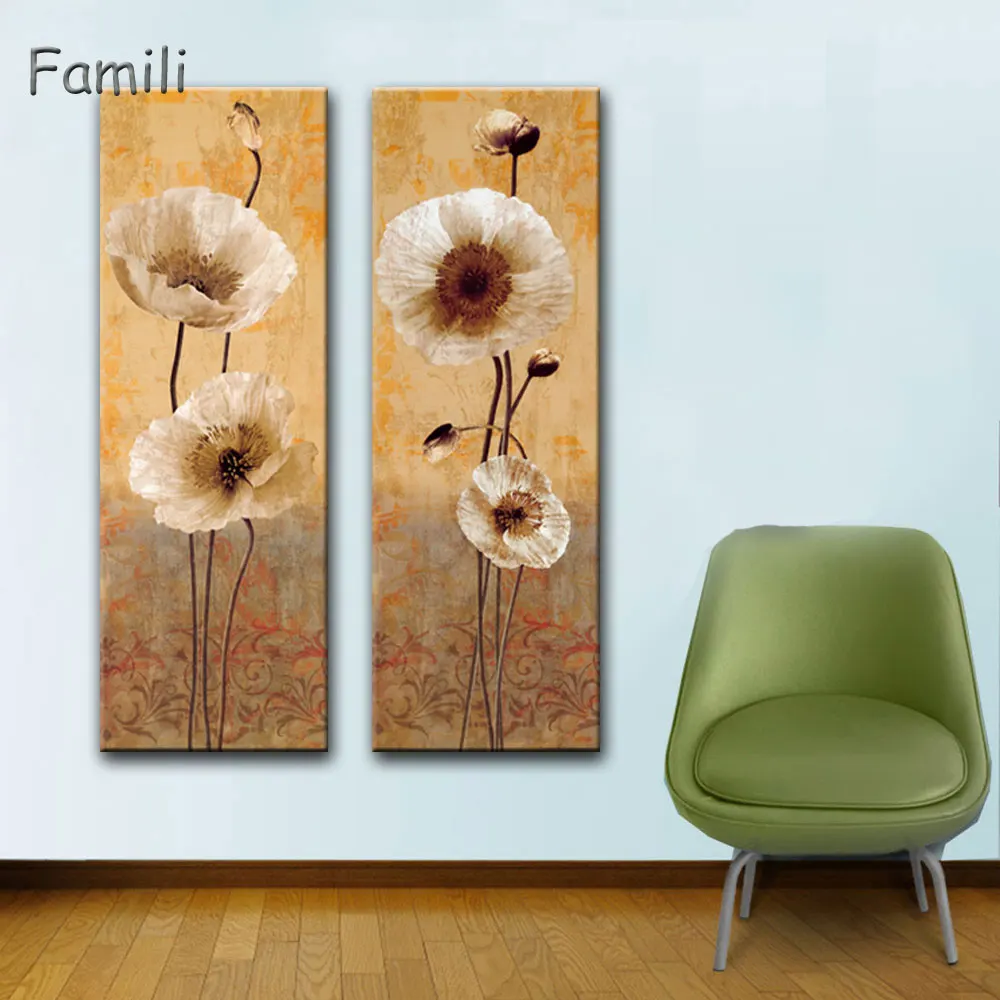 2 Pcs/Set Modern Wall Painting Fashion Flower Oil Painting On Canvas Wall Art Picture Home Decoration Unframed Canvas Painting