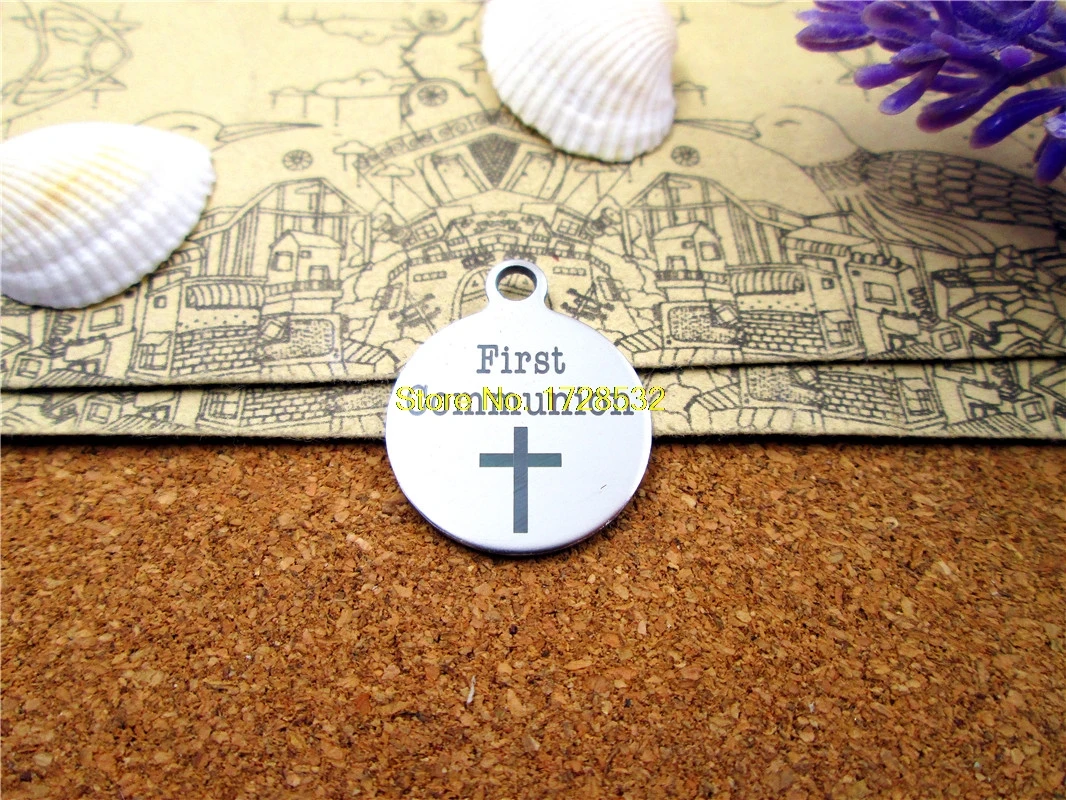 

20pcs--stainless steel charms "first communion" 5 style for choosing DIY Charms Pendants