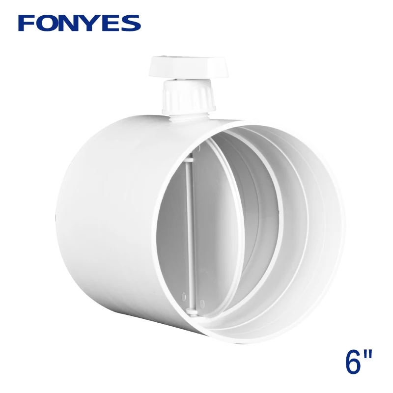 HVAC 6 inch plastic manual air valve volume flow rate damper air duct check valve for 160mm ventilation pipe