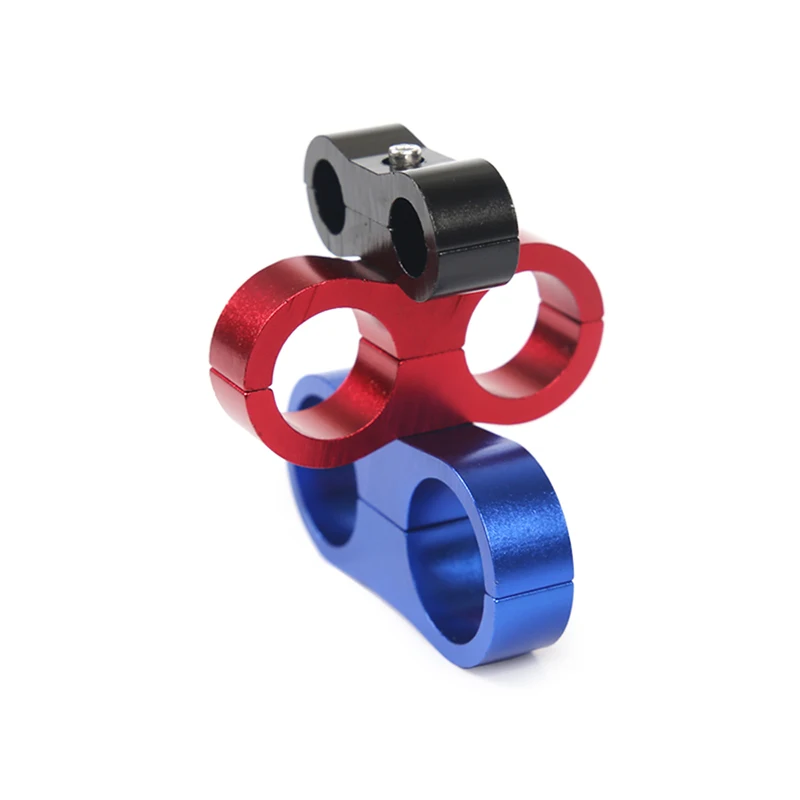 AN4 AN6 AN8 AN10 Braided Rubber Hose Line Clamp Aluminum Anodized Line Separator Separator Divider Clamp Kit Black Blue