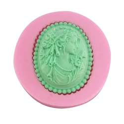 Girls Head Mold Fondant molds for cake decorating Charming Cameo Mold Cake Decoration Mold 3D Silicone Fondant Cake Mould D5