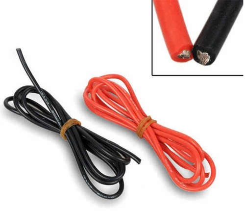 1M Red+1meter Black Silicon Wire 10awg 12awg 14awg 16awg 18awg 20awg 22awg 24AWG Heatproof Soft Silicone Silica Gel Wire Cable