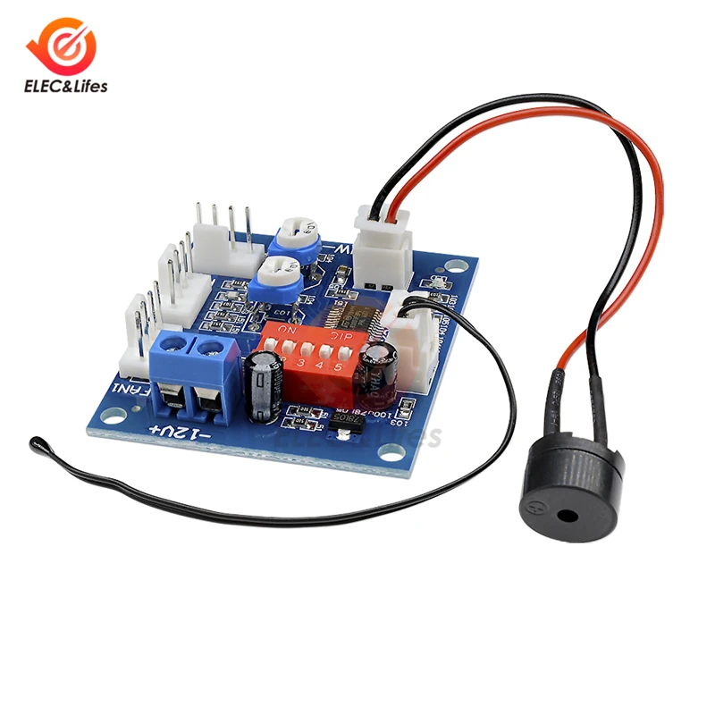 NTC 3950 Thermistor PWM Fan Temperature control Speed Controller Module 12V 4-wire High-Temp Alarm Buzzer PC Computer CPU Fan