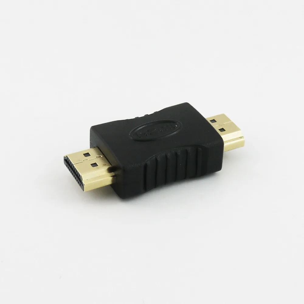 Gold Plated 1080P HDMI-compatible Male To HDMI-compatible Male M/M Plug Coupler Gender HDTV Extender Adapter Connector Black