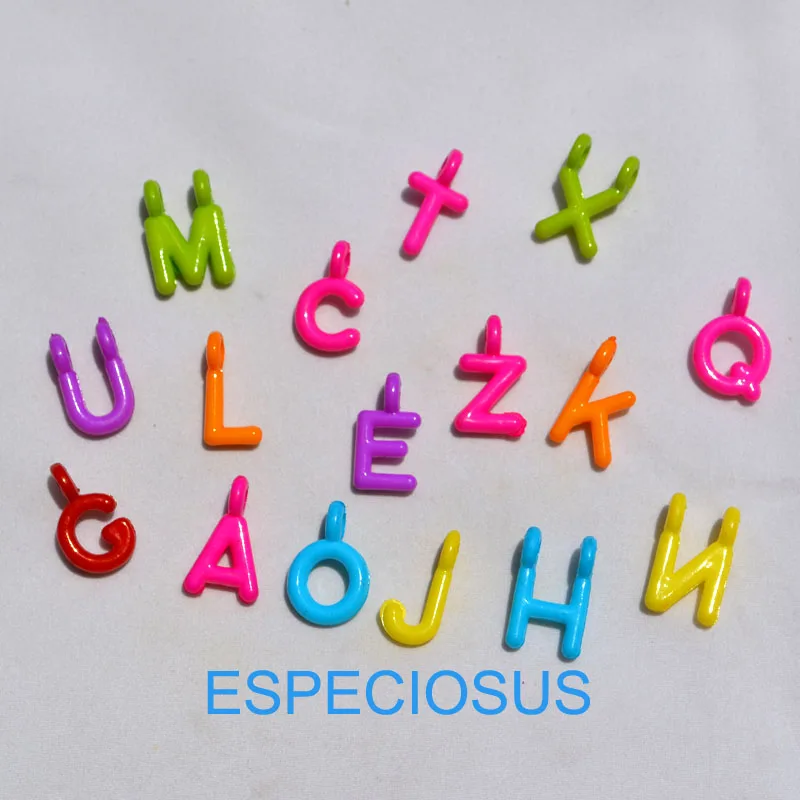 DIY Jewelry Making Accessory Letter Charms Acrylic Alphabet Beads Mix Color Handcraft Bracelet Department Plastic Pendant 100pcs