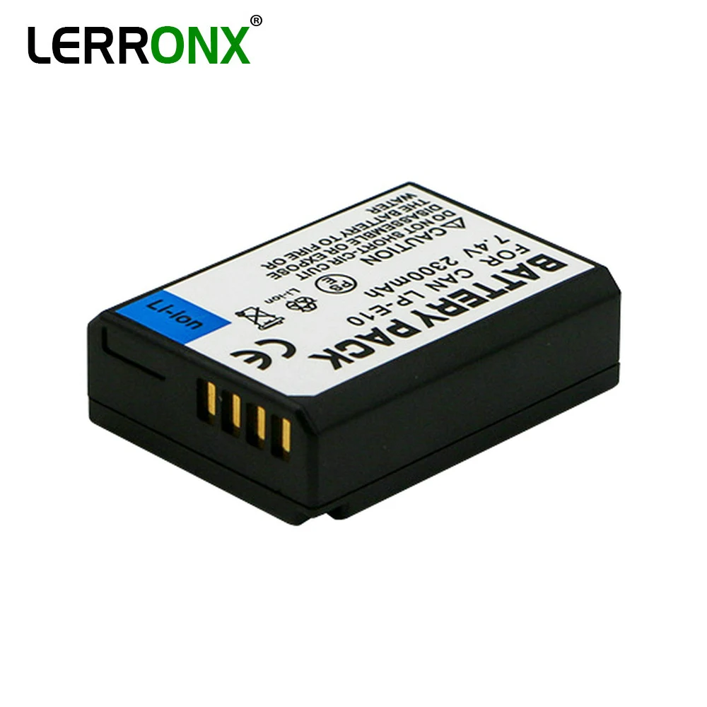 Аккумулятор для камеры LERRONX, 7,4 В, 2300 мАч, литиевые аккумуляторные батареи для Canon 1100D 1200D 1300D Rebel T3 T5 T6