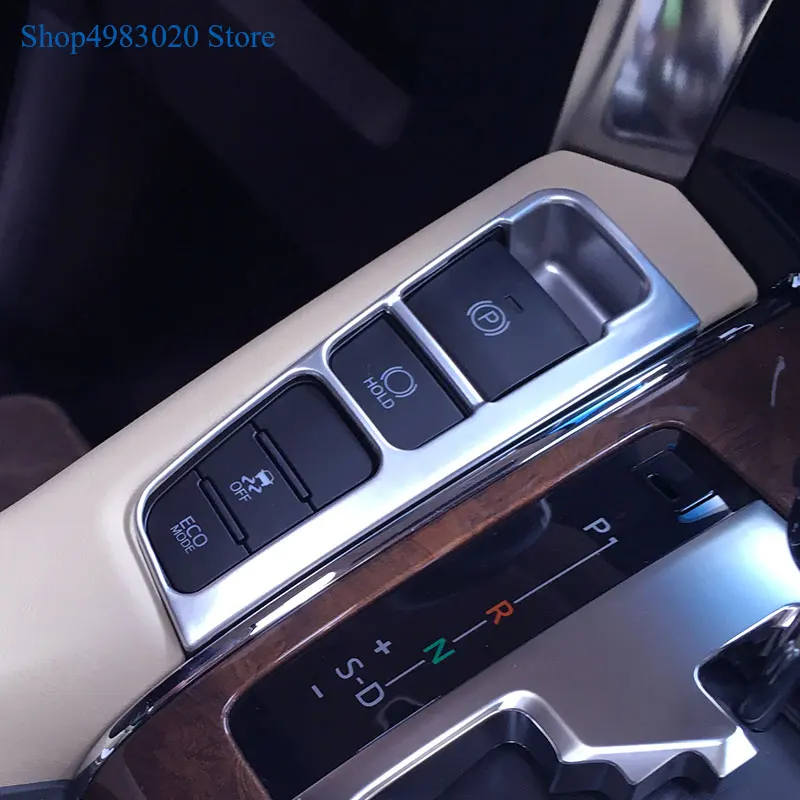 

For 2016-2019 Toyota Alphard Vellfire AH30 Car ABS Chrome Car electronic handbrake frame cover trim Right Hand Drive