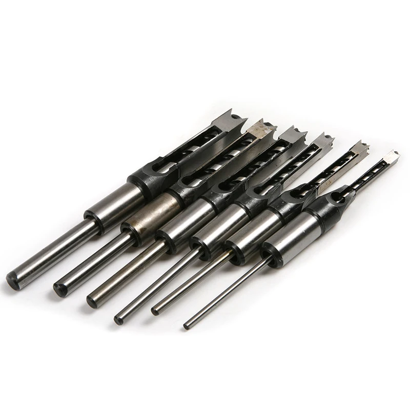 

6pcs HSS HRC 48~50 Square Hole Saw Mortising Chisel Twist Auger Drill Bits