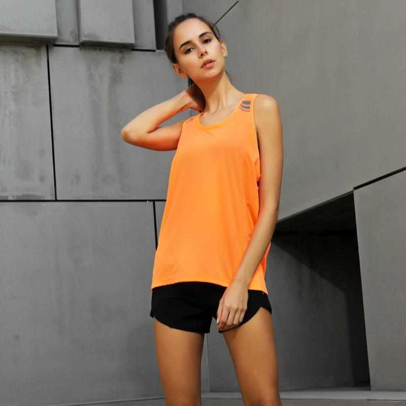 Yoga Vest Solid Color Loose Comfortable Quick Drying Top Mesh Running Summer Gym Sports Sleeveless Workout Women Fitness Tank