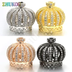 21*19mm Brass Cubic Zirconia Tassel Cap Pendant Charms for Diy Jewelry Findings Accessories, Hole: 3mm, Model:VM10