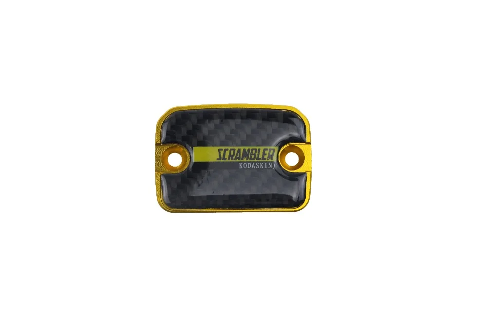 KODASKIN Carbon Italy Brake Fluid Reservoir Cap Front for Ducati Scrambler FULL THROTTLE (Gold))