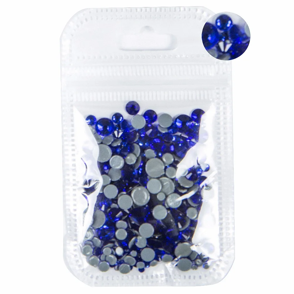 AAAA+ Best Quality Sapphire Mix Size Hot Fix Rhinestone More Shiny Super Bright Nail Art Hotfix Iron On Stones. 10Gram