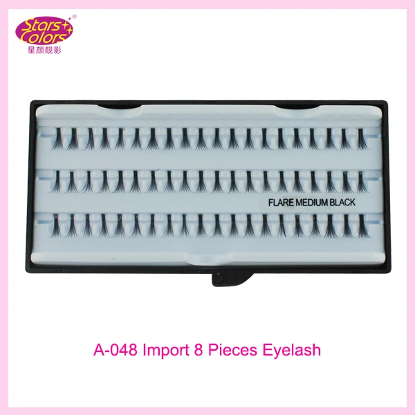 Free Shipping 10 trays Hot sell product import 8 flares eyelash natural false Synthetic Hair knot Eyelash Extension 60 bunches