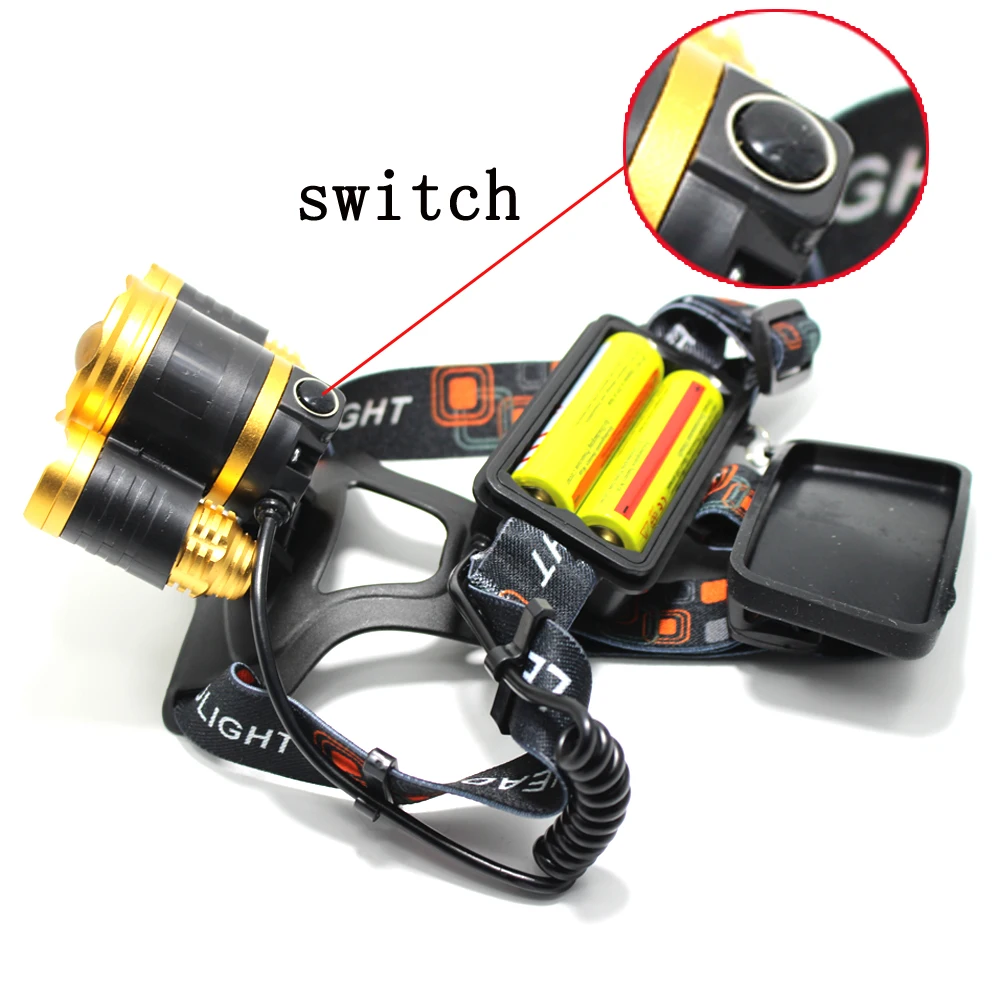 Ultra bright LED headlight T6 +2R5 Headlamp Head Lamp Fishing lighting 18650 Flashlight Torch Lantern For Camping light