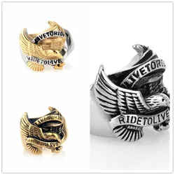 Ride to Live Hawk Eagle 316L Stainless Steel Motor Biker Men's Ring  Jewelry