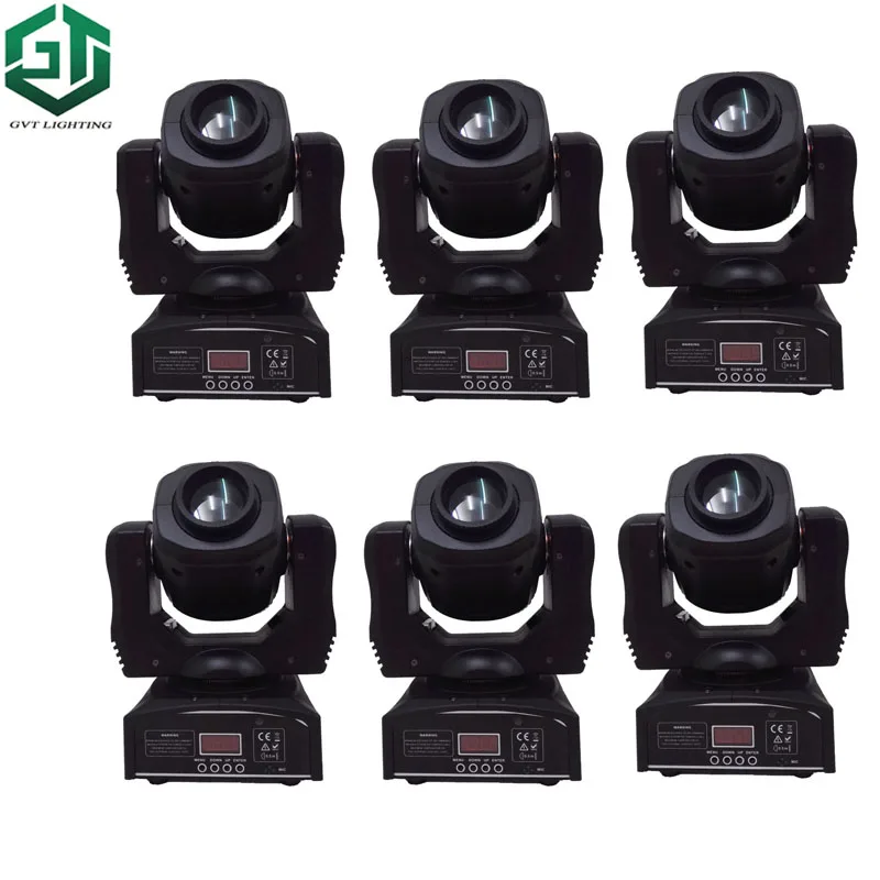 6pcs/lot Hot sell high brightness 60W spot moving head light stage dj DMX512 60 watt led mini gobo moving heads