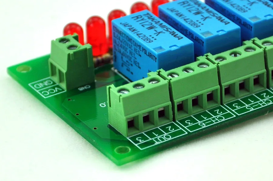 Electronics-Salon 6 Channel Unbalanced Stereo or Balanced Mono Audio Input Selector Relay Module