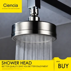 Ciencia Stainless Steel Brushed Nickel 360 Degree Rotate Pressurized Water Saving Shower Head Strong but Soft Shower Head