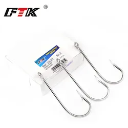 FTK Barbed Fishhook Flatted Round 2-9# 50PCS 10-20# 100PCS/LOTCarp Feeder Anzol Fishooks Fishing Peche Tackle Hook For Fishing