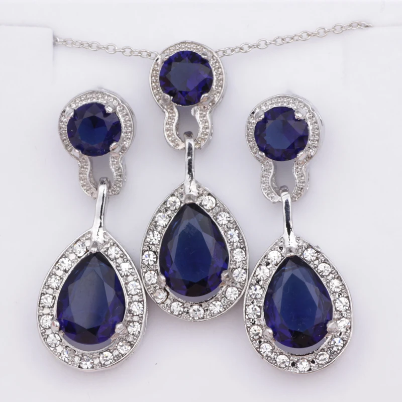 S003 Hot jewelry export jewelry jewelry luxury earrings water drops crystal zircon earrings necklace set