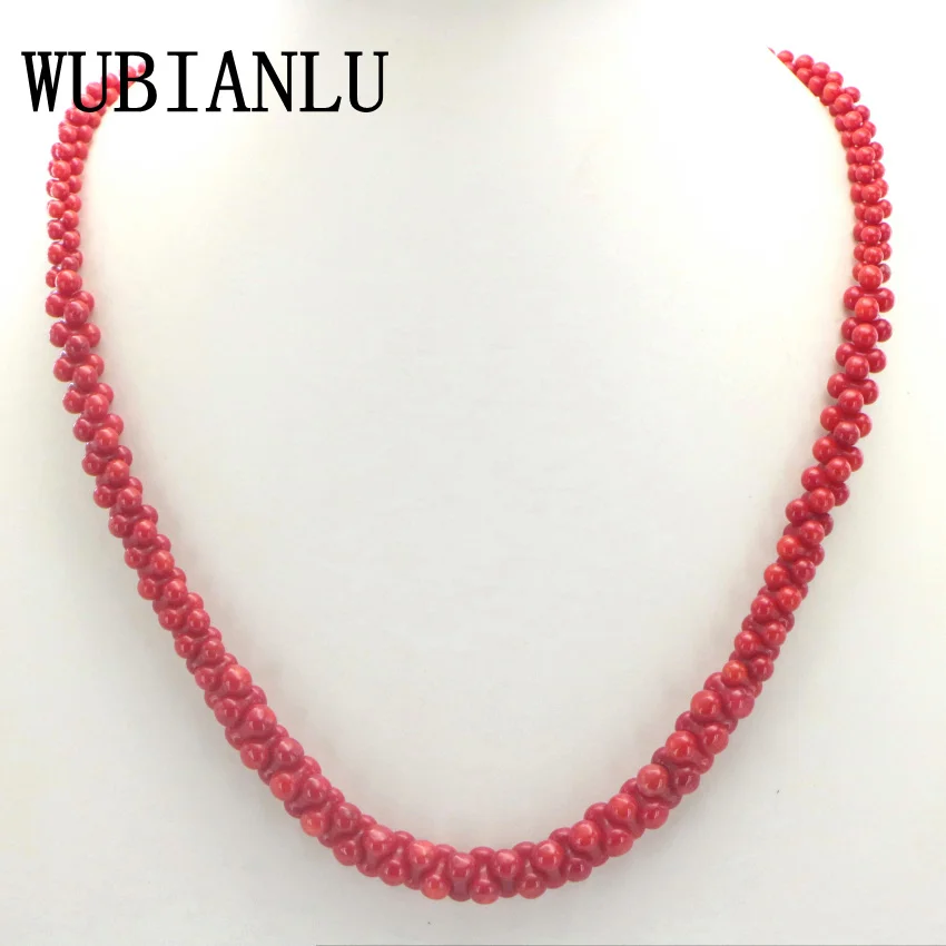 WUBIANLU 4 Colors Natural Coral Necklace Bone Shape Chokers Necklaces For Women Costume Jewelry Bead Fashion Girl Gift Wholesale