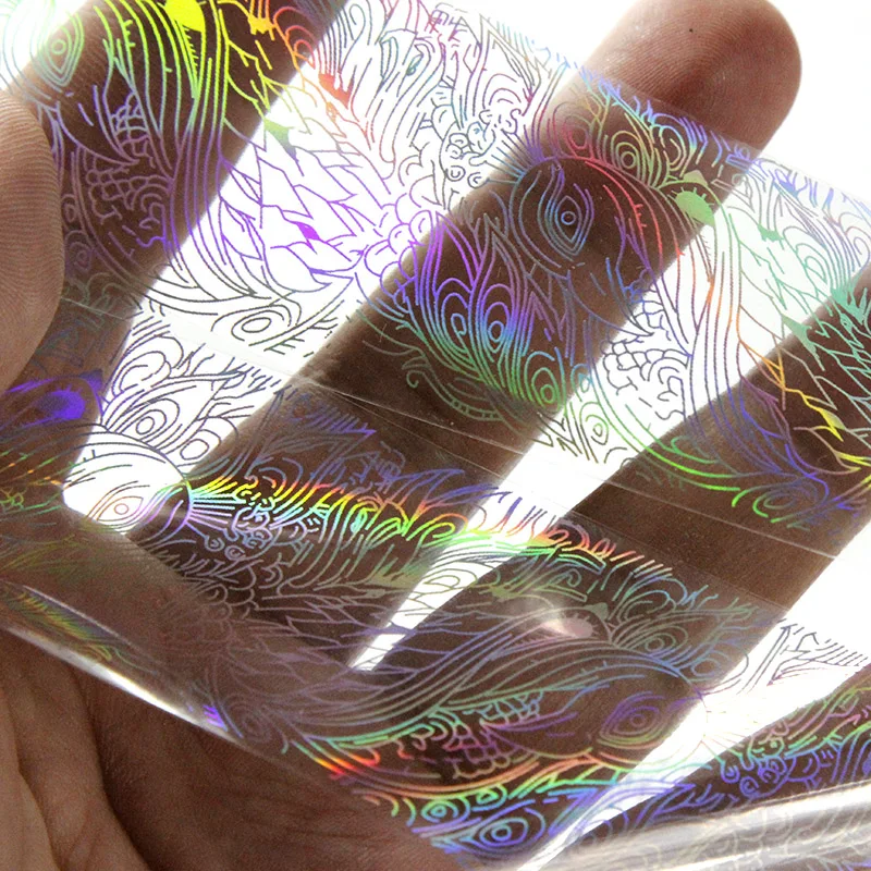 1 Roll 4*100cm Holographic Nail Foil Christmas 3D Transfer Sticker Manicure Nail Art Decals Water Slide