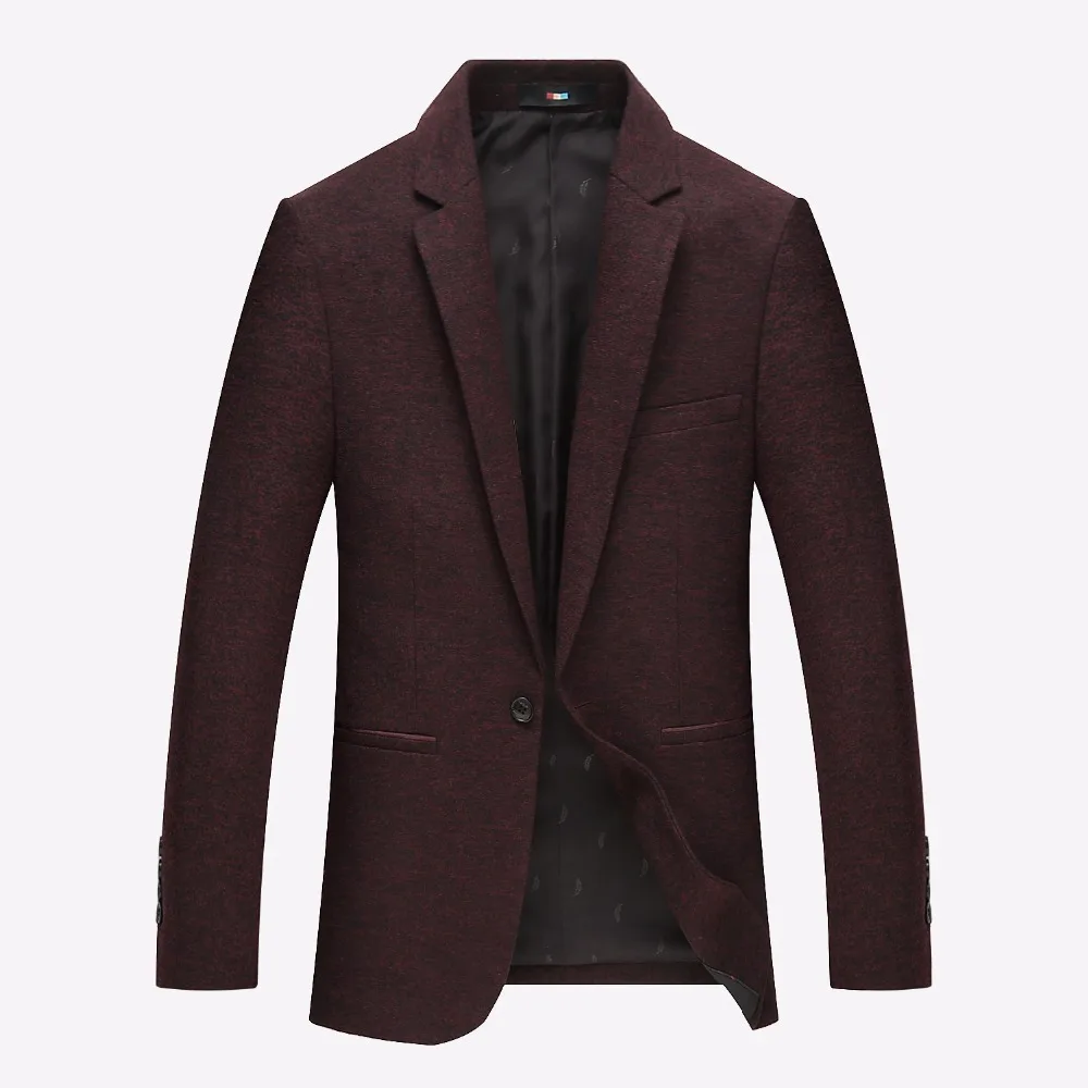 

2019 Single Button Business casual blazer men casaco masculino slim fit Woolen Suits Jacket coats