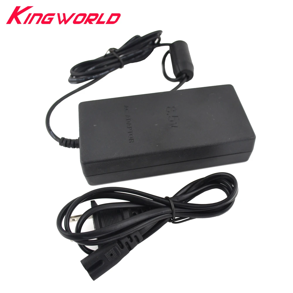 50pcs High Quality US Plug AC Adapter Charger Cord Cable Supply Power For PS2 Console Slim Black