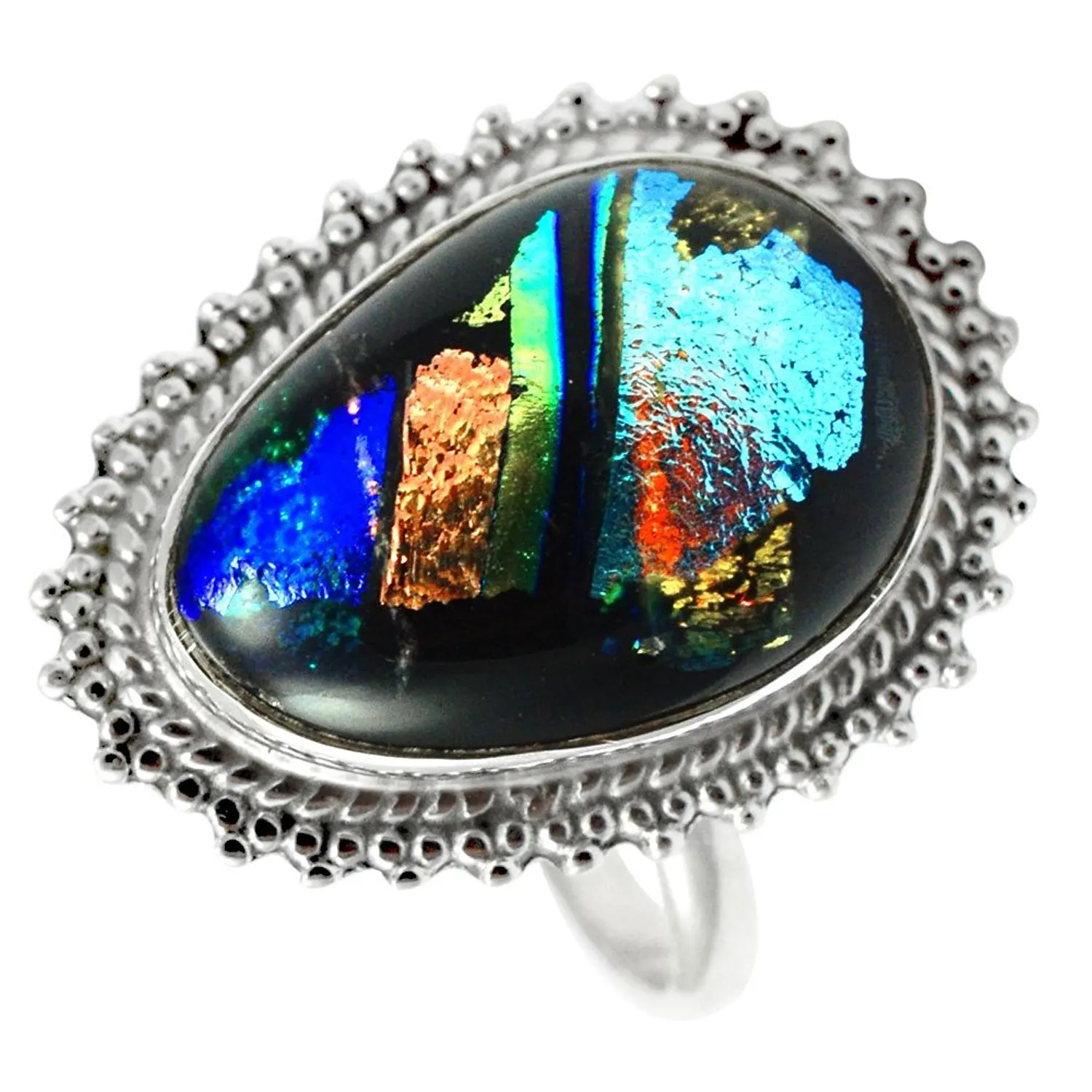 

Кольцо из дихроического стекла, серебро 925 пробы, размер: 7,75, AR2953