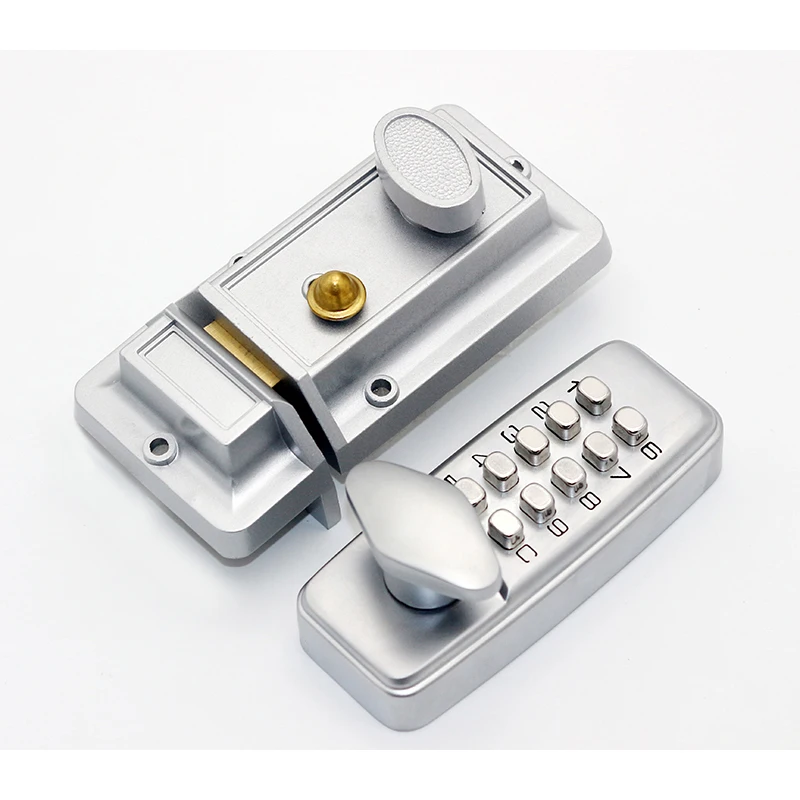 LACHCO  Mechanical Code Lock  Digital Machinery Keypad Password Entry Door Lock  Zinc Alloy Silver Waterproof L17005