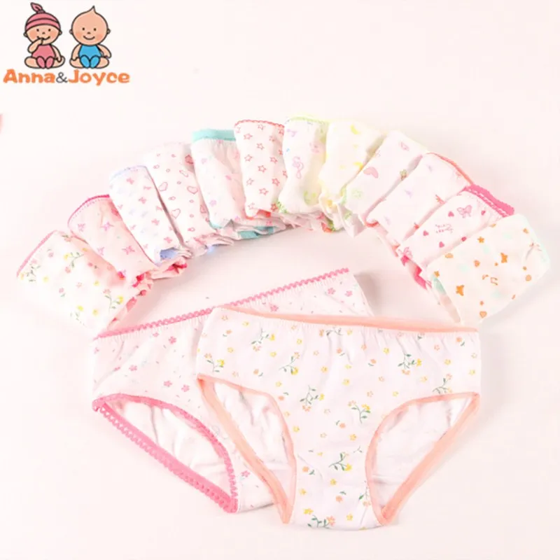 5Pcs/Lot Girls Briefs Underwear Short Colorful Panties Children Cotton Briefs  Suit 2-12 years