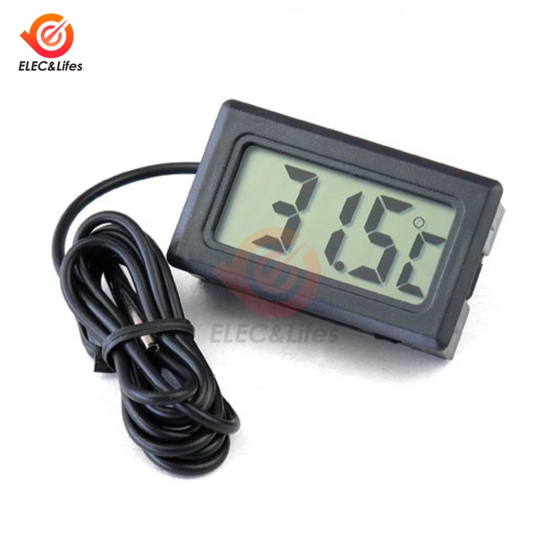 LCD Digital Indoor Outdoor Thermometer Fridge Freezer Temperature Sensor Meter Refrigerator Aquarium Tank 1M 2M 3M 5M Probe