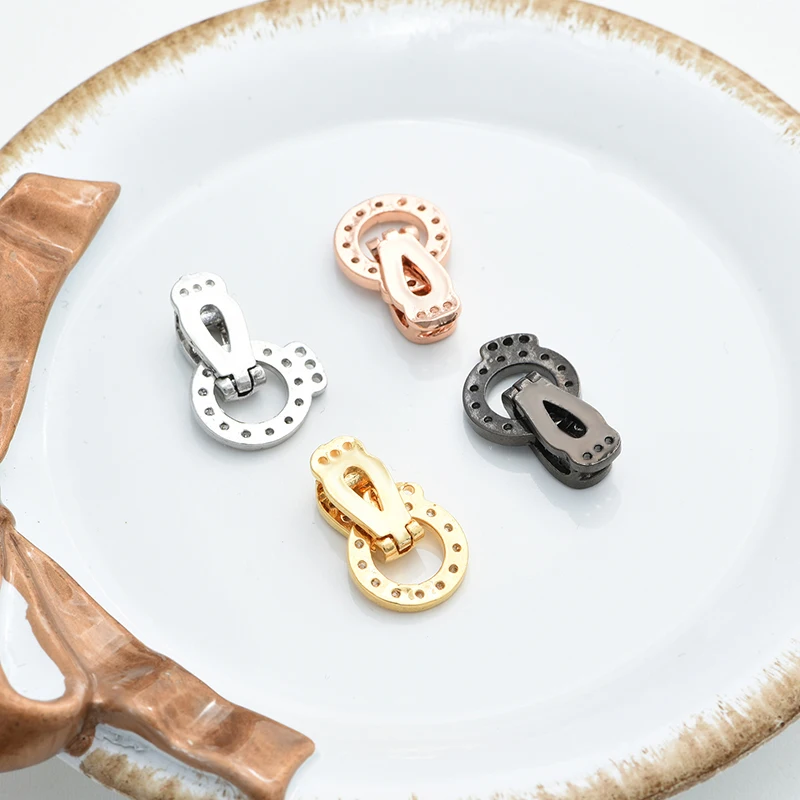 Clasps Accessories For DIY Jewelry Making Supplies Copper Cubic Zirconia Clasps For Handmade Woman Pearls Necklace Bracelet