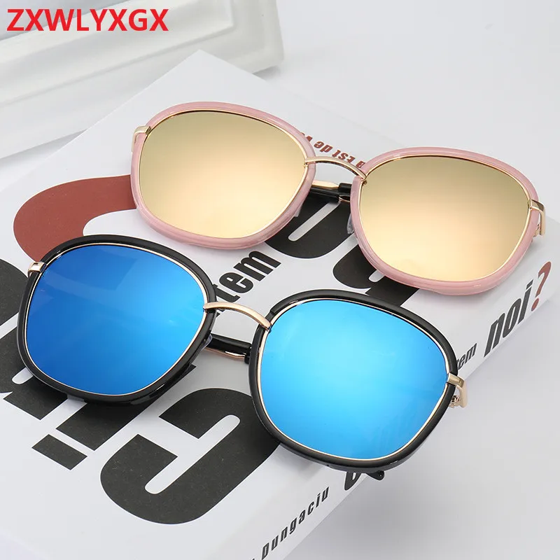 ZXWLYXG 2020 new color film star sunglasses women brand designer glasses ladies bright reflective  UV400 oculos de sol masculino