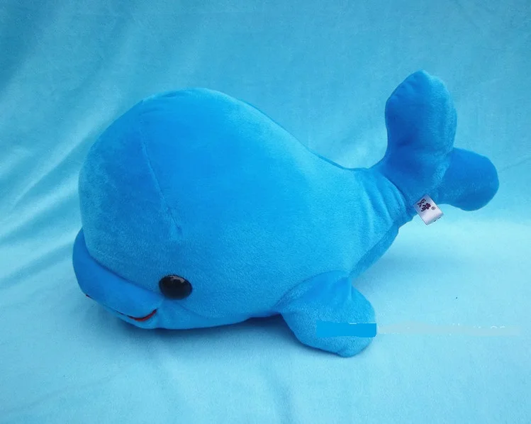 big lovely high quality plush dolphin toy stuffed blue big head whale doll about 43cm