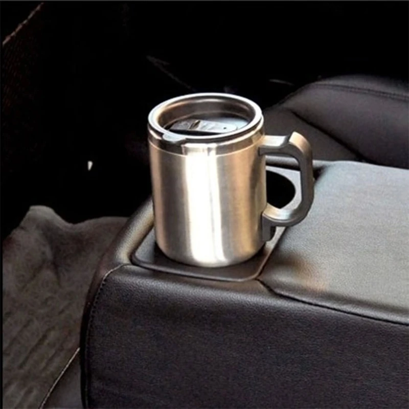 Taza de calefacción para coche de 12V, hervidor eléctrico de viaje de acero inoxidable, termo térmico aislado, novedad de 2021