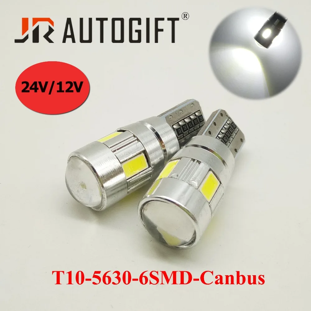 100x Cheapest Car Auto LED T10 Canbus No Error 194 W5W 6SMD 5630 LED Parking lights T10 LED Bulb Car Side Light Car accessories