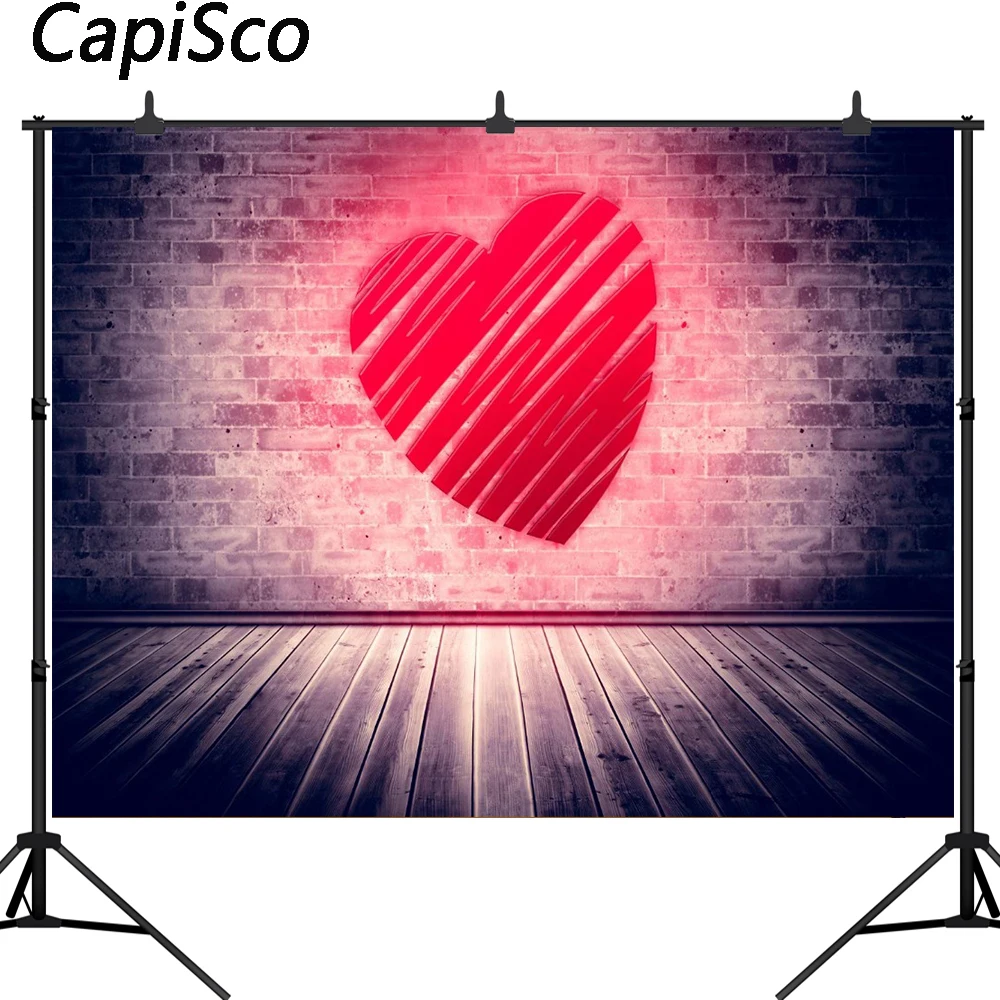 Fondo fotográfico Capisco pared de ladrillo Bokeh corazones fotografía de recién nacido sesión fotográfica Día de San Valentín estudio fotográfico