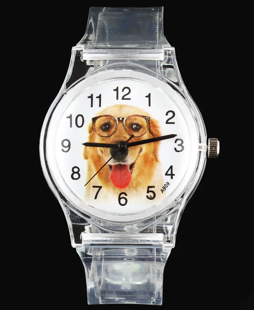 Pug / Beagle / Saint Bernard / Papillon / Golden Retriever Terrier Bull Dog / Cat Pet Cartoon Children Kids Wrist Quartz Watch